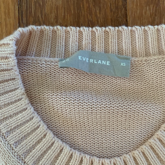 Everlane Pink Blush Cotton Crew Neck Everyday Boxy Sweater Small - Picture 3 of 3